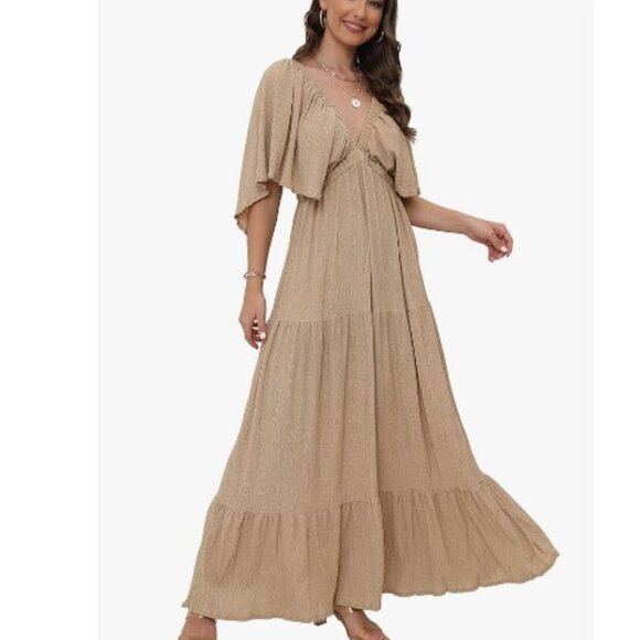 Sunnow Women's Summer Tiered Ruffle Maxi Dress - NWOT - Picture 4 of 6